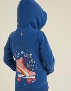 Girls FatFace View All|Roller Skate Graphic Zip Thru Hoodie