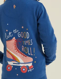 Girls FatFace View All|Roller Skate Graphic Zip Thru Hoodie