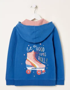 Girls FatFace View All|Roller Skate Graphic Zip Thru Hoodie