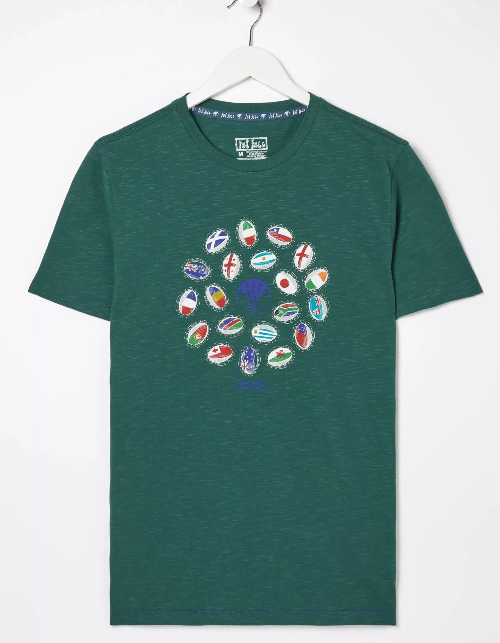 Men FatFace T-Shirts|Rugby Ball Flags T-Shirt