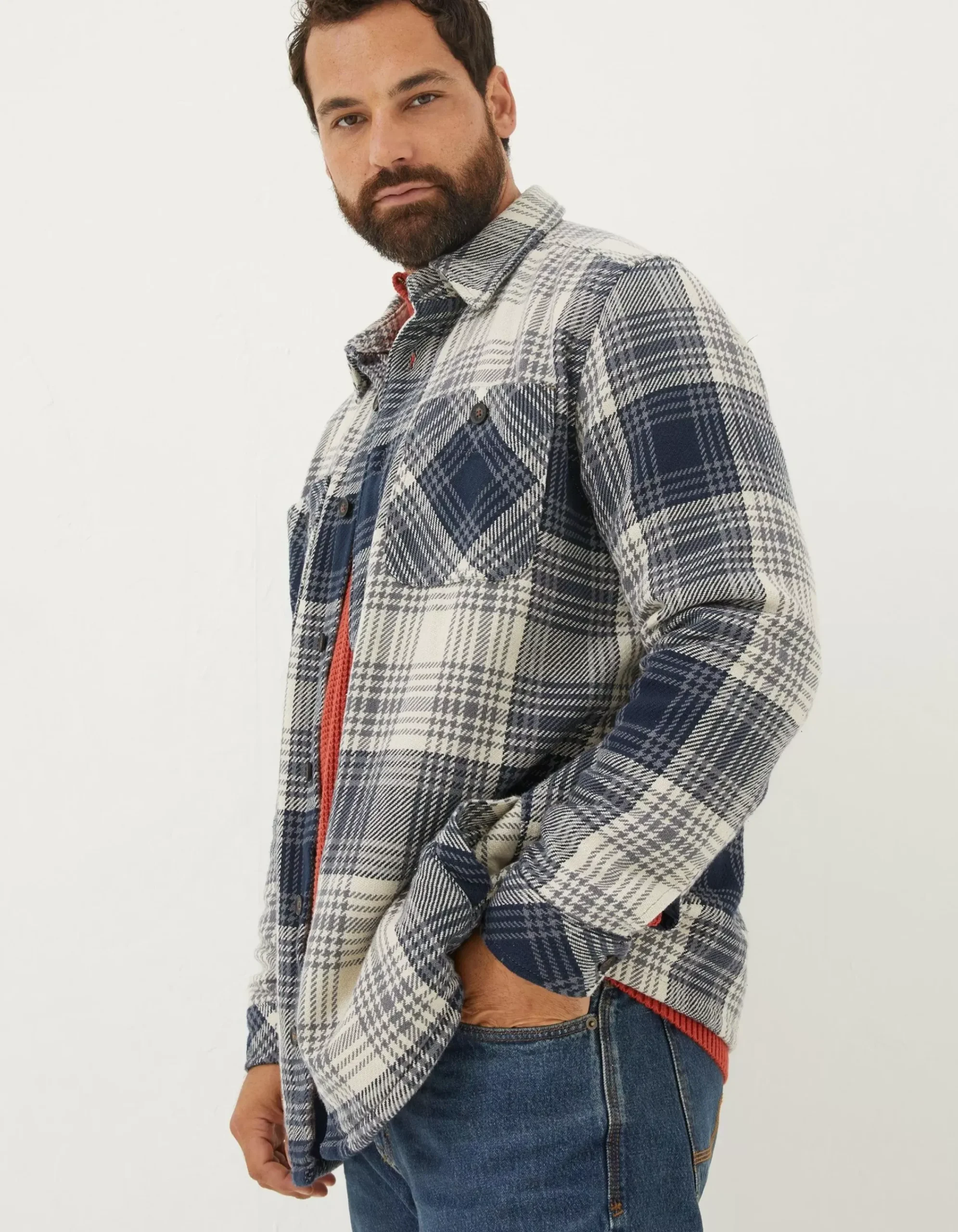 Men FatFace View All|Ryton Ombre Overshirt