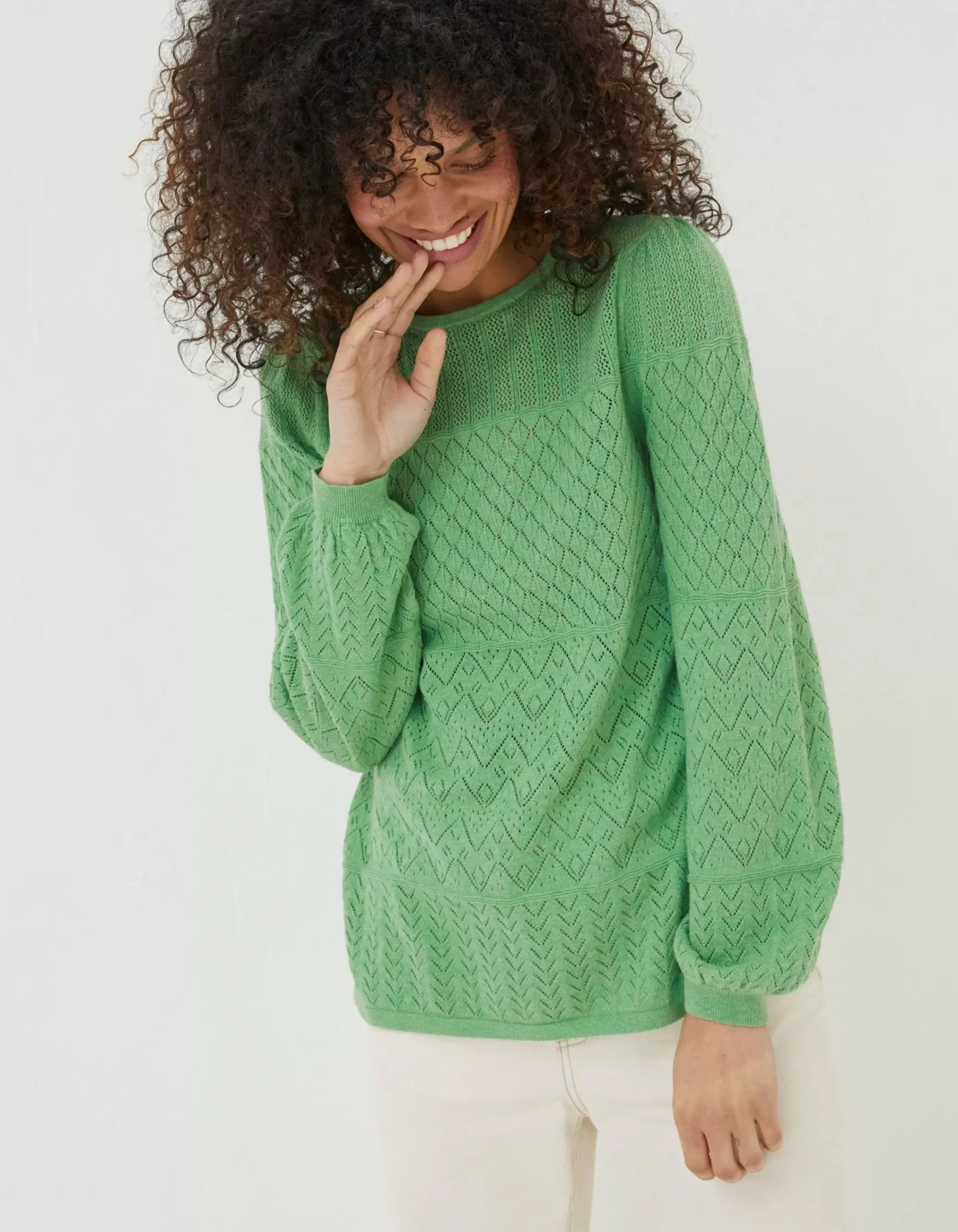 Women FatFace Knitwear|Sadie Pointelle Jumper