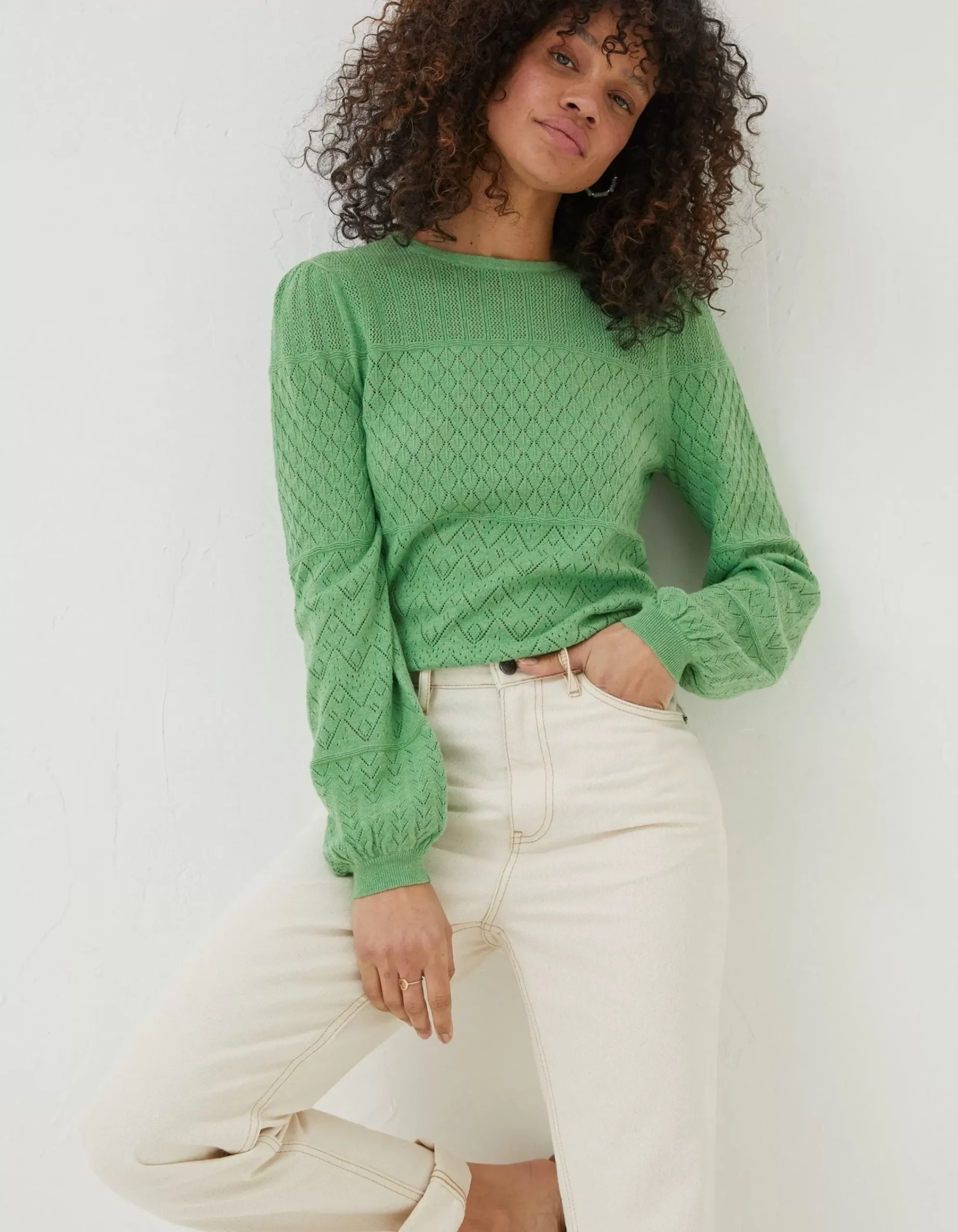 Women FatFace Knitwear|Sadie Pointelle Jumper