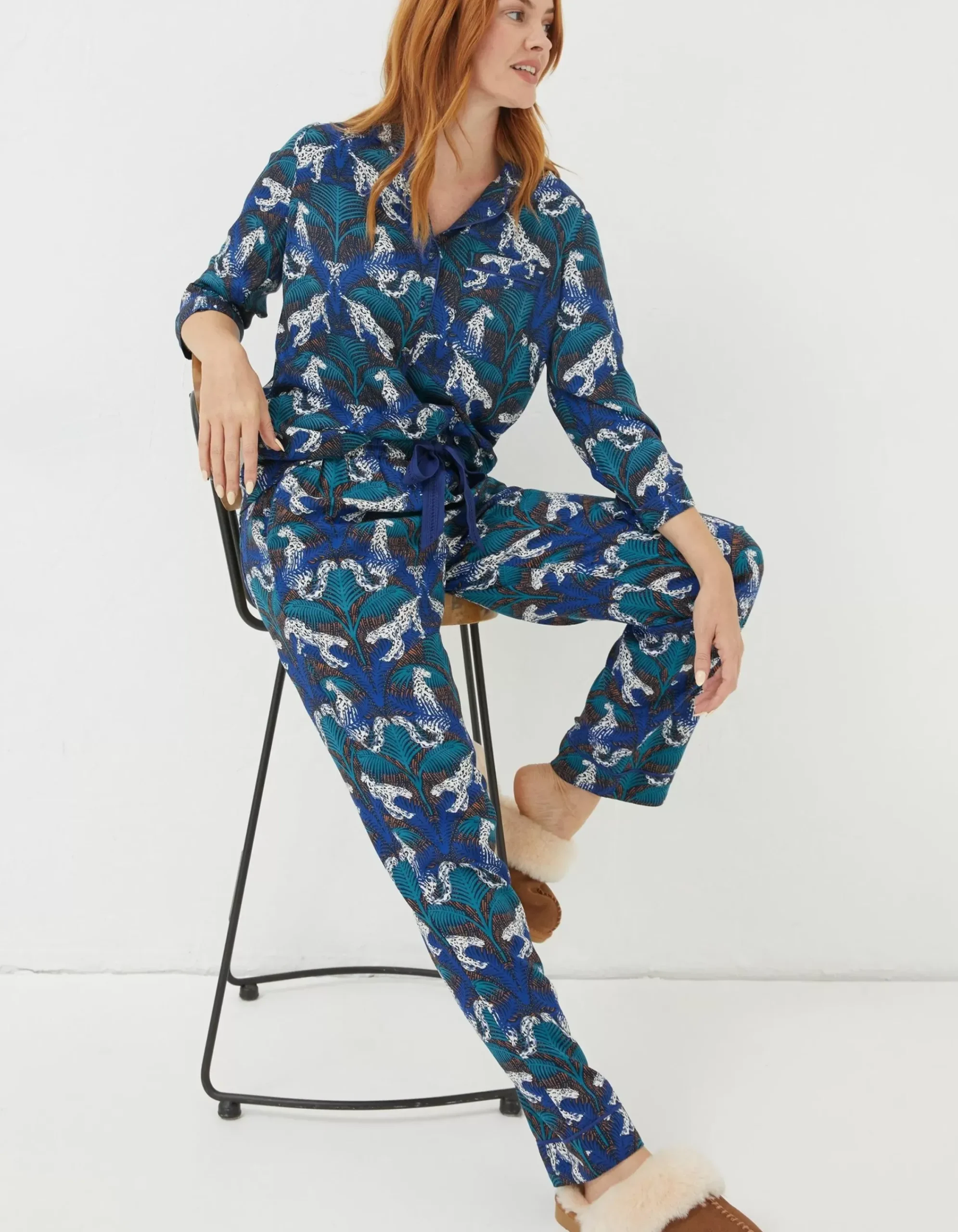 Women FatFace View All|Sadie Snow Leopard Pyjama Bottoms