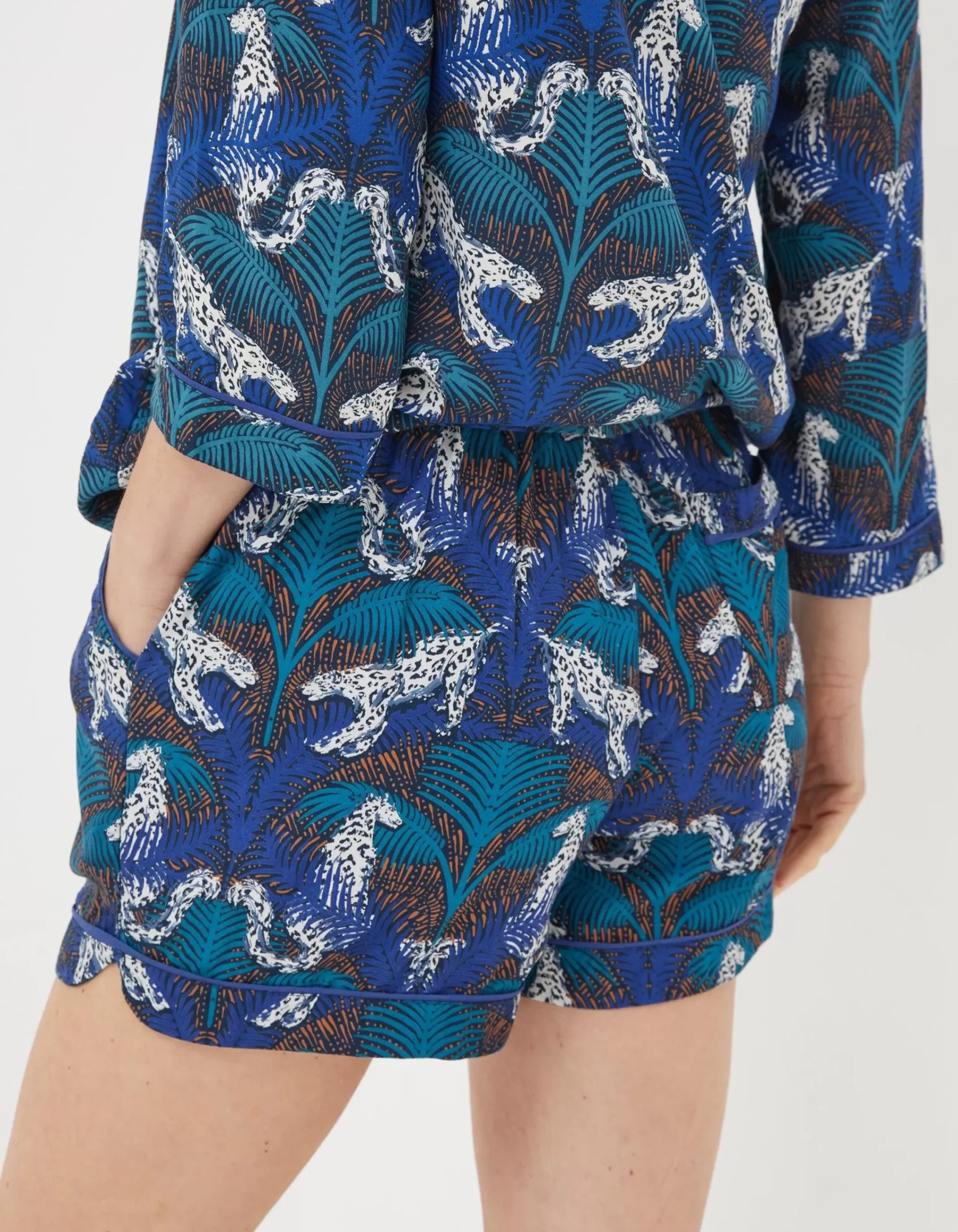 Women FatFace Nightwear & Loungewear|Sadie Snow Leopard Pyjama Shorts