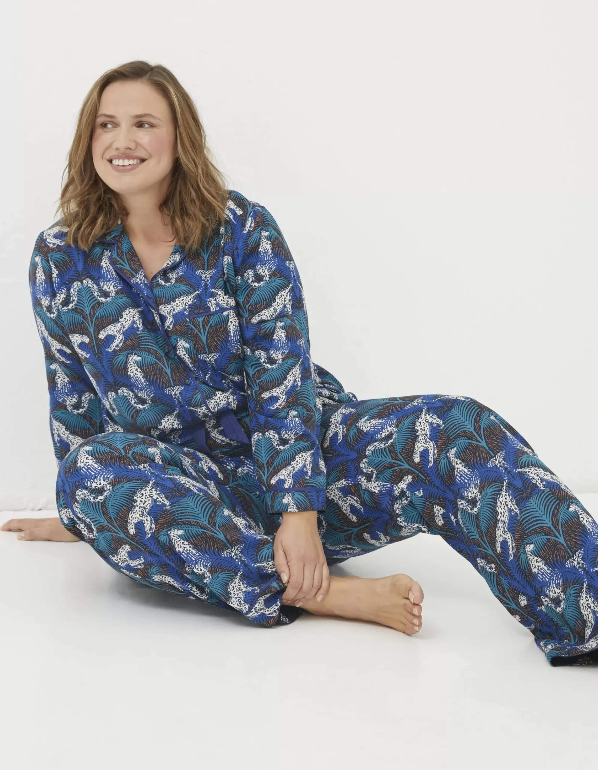 Women FatFace View All|Sadie Snow Leopard Pyjama Top
