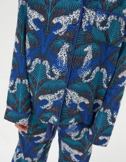 Girls FatFace View All|Sadie Snow Leopard Woven Pyjama Set