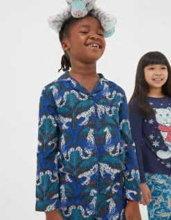 Girls FatFace View All|Sadie Snow Leopard Woven Pyjama Set