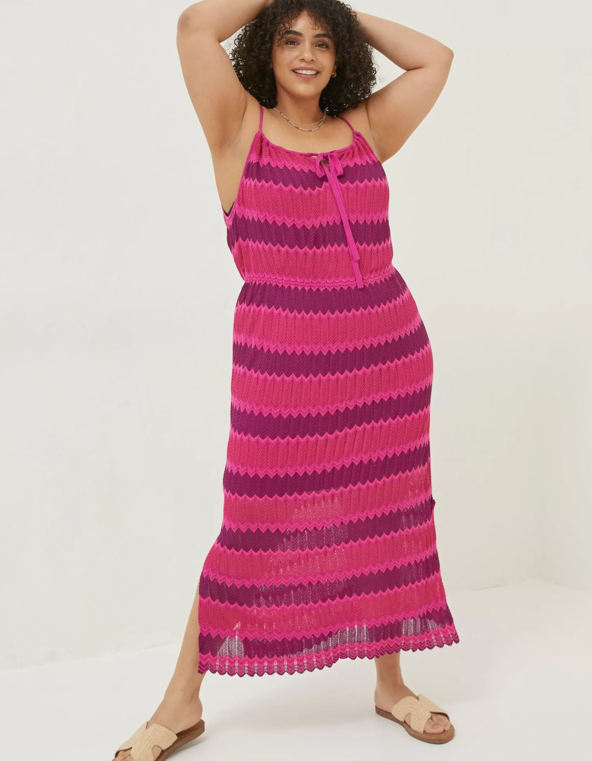 Women FatFace Dresses|Samantha Stripe Knitted Dress