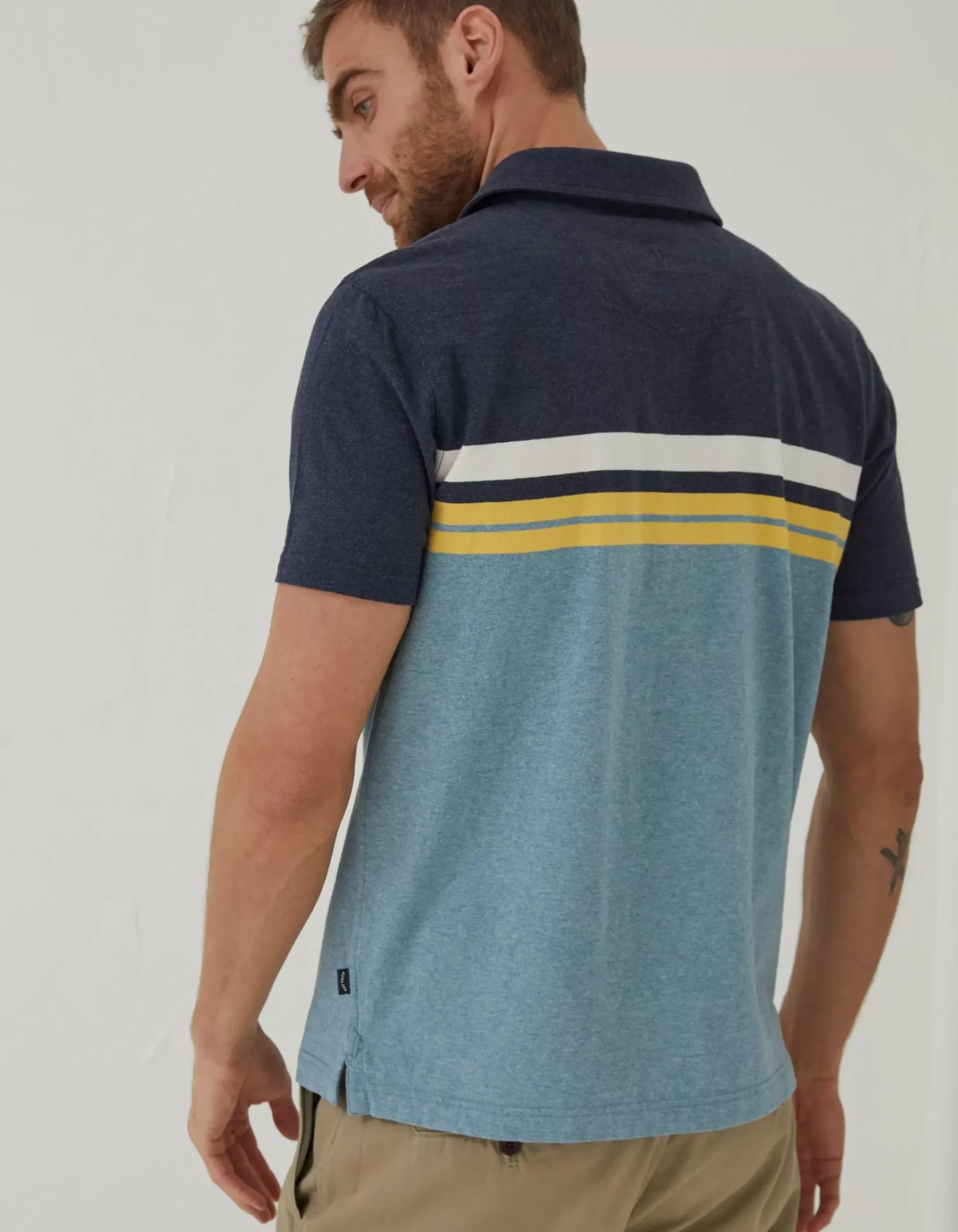 Men FatFace T-Shirts|Sandford Chest Stripe Polo