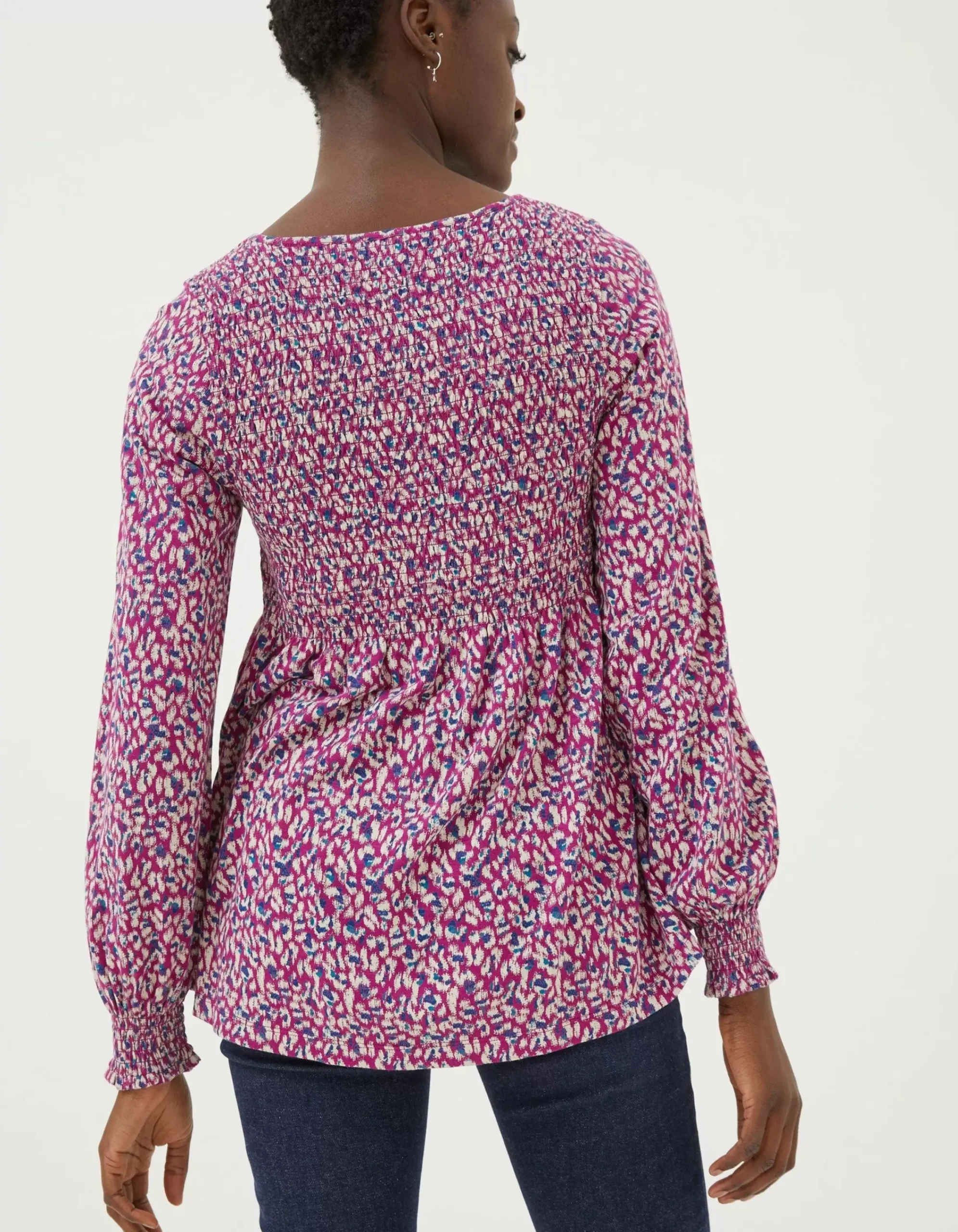 Women FatFace Tops & T-Shirts|Sara Animal Texture Top
