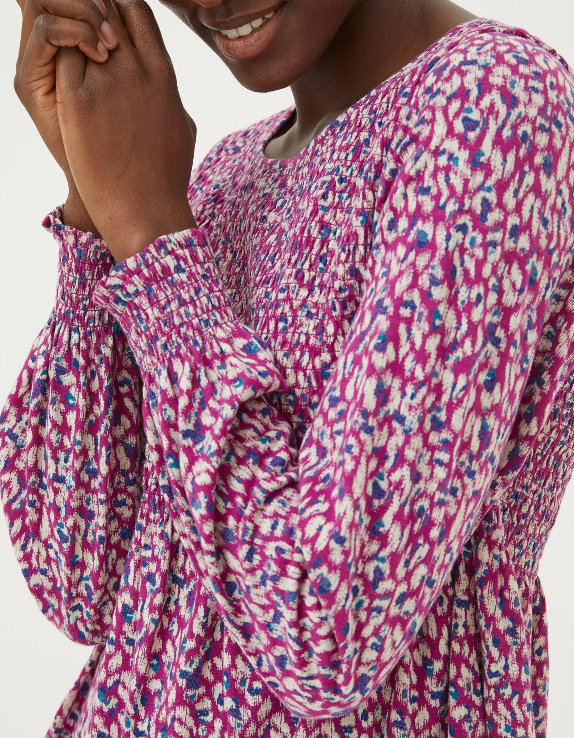 Women FatFace Tops & T-Shirts|Sara Animal Texture Top