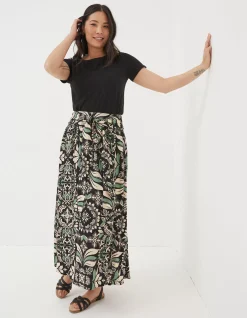 Women FatFace View All|Sascha Mosaic Leaf Midi Skirt