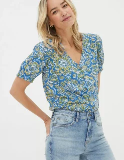 Women FatFace View All|Savannah Aztec Texture Blouse