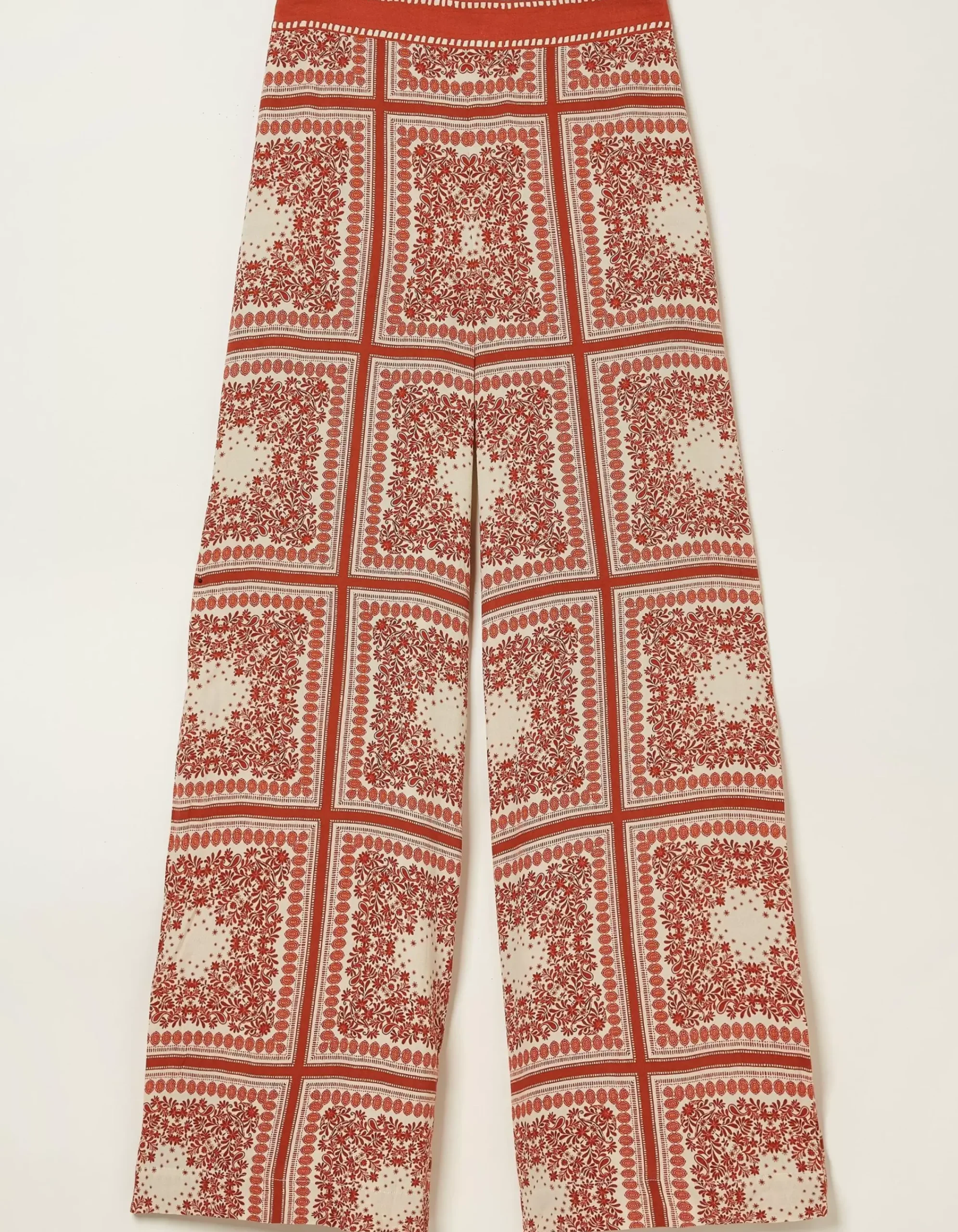 Women FatFace Trousers & Leggings|Scarf Print Palazzo Trousers