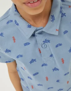 Boys FatFace View All|Sea Creatures Printed Polo Top