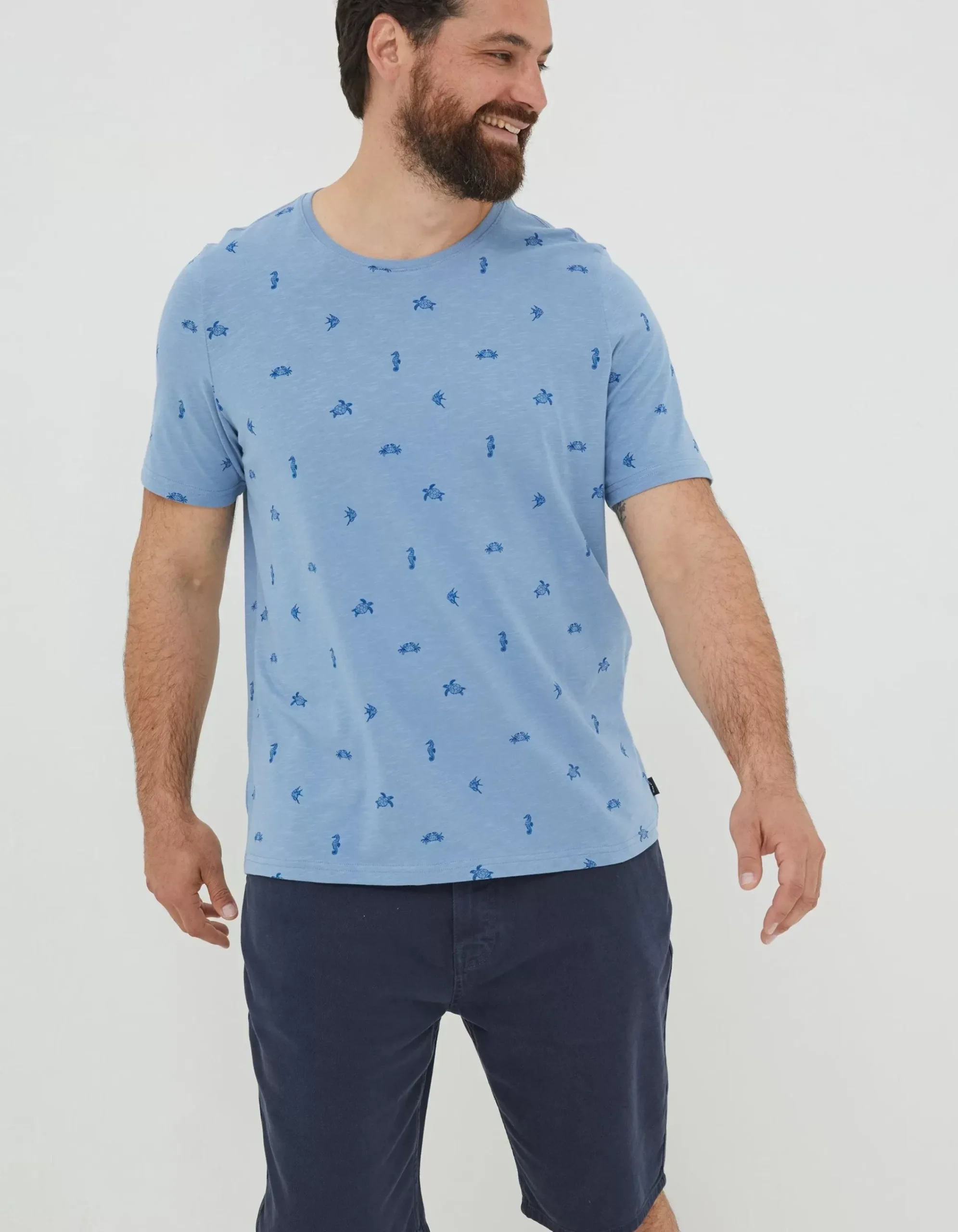 Men FatFace T-Shirts|Sea Print T-Shirt