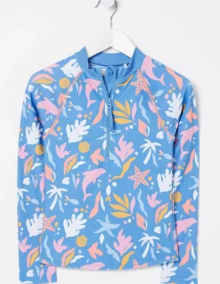 Girls FatFace View All|Sea Scape Rash Vest