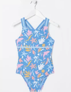 Girls FatFace View All|Sea Scape Swimsuit