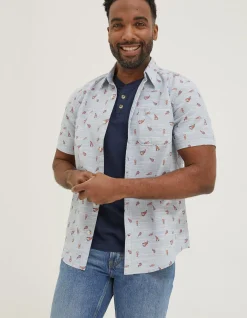 Men FatFace Shirts|Seafood Print Shirt