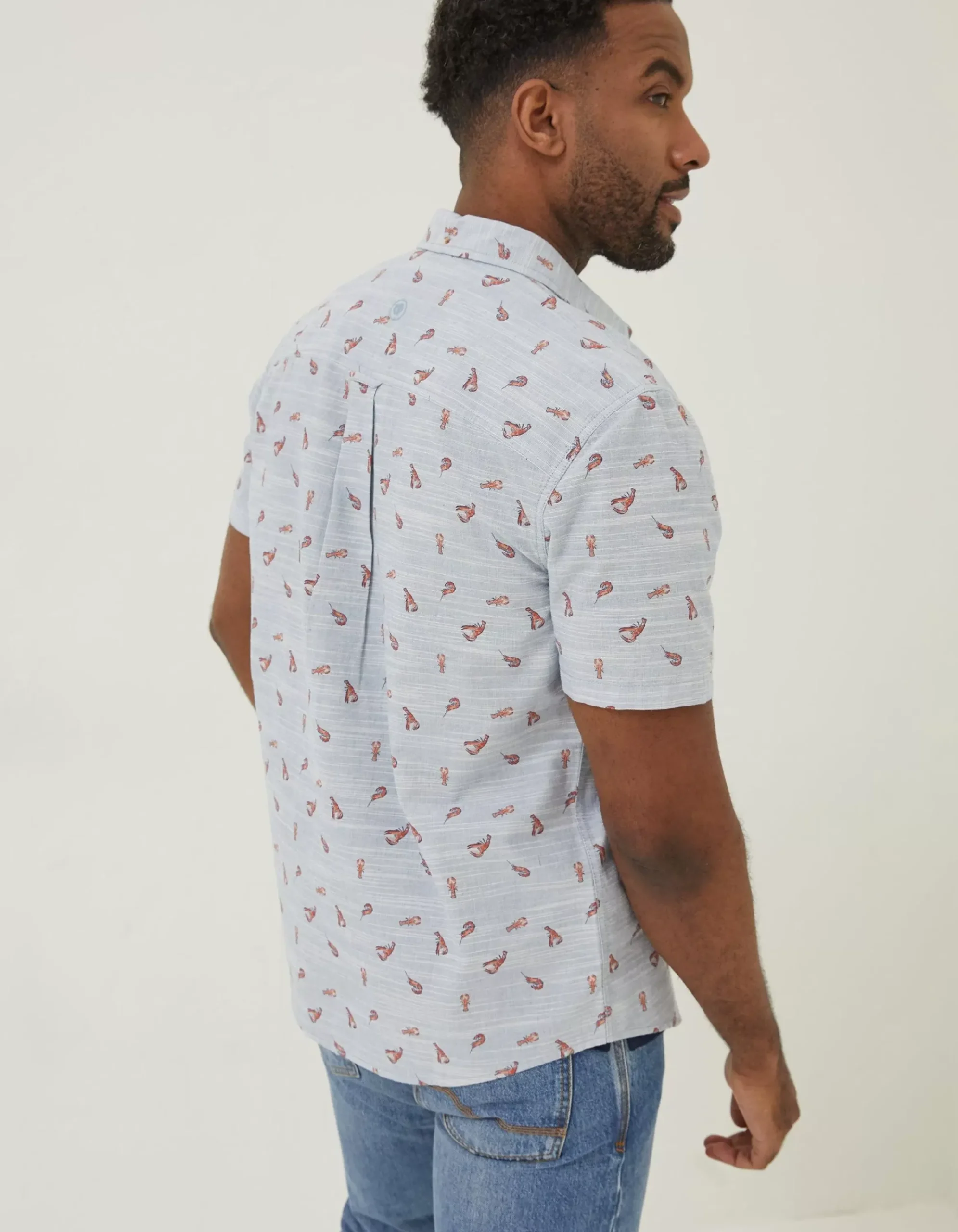 Men FatFace Shirts|Seafood Print Shirt