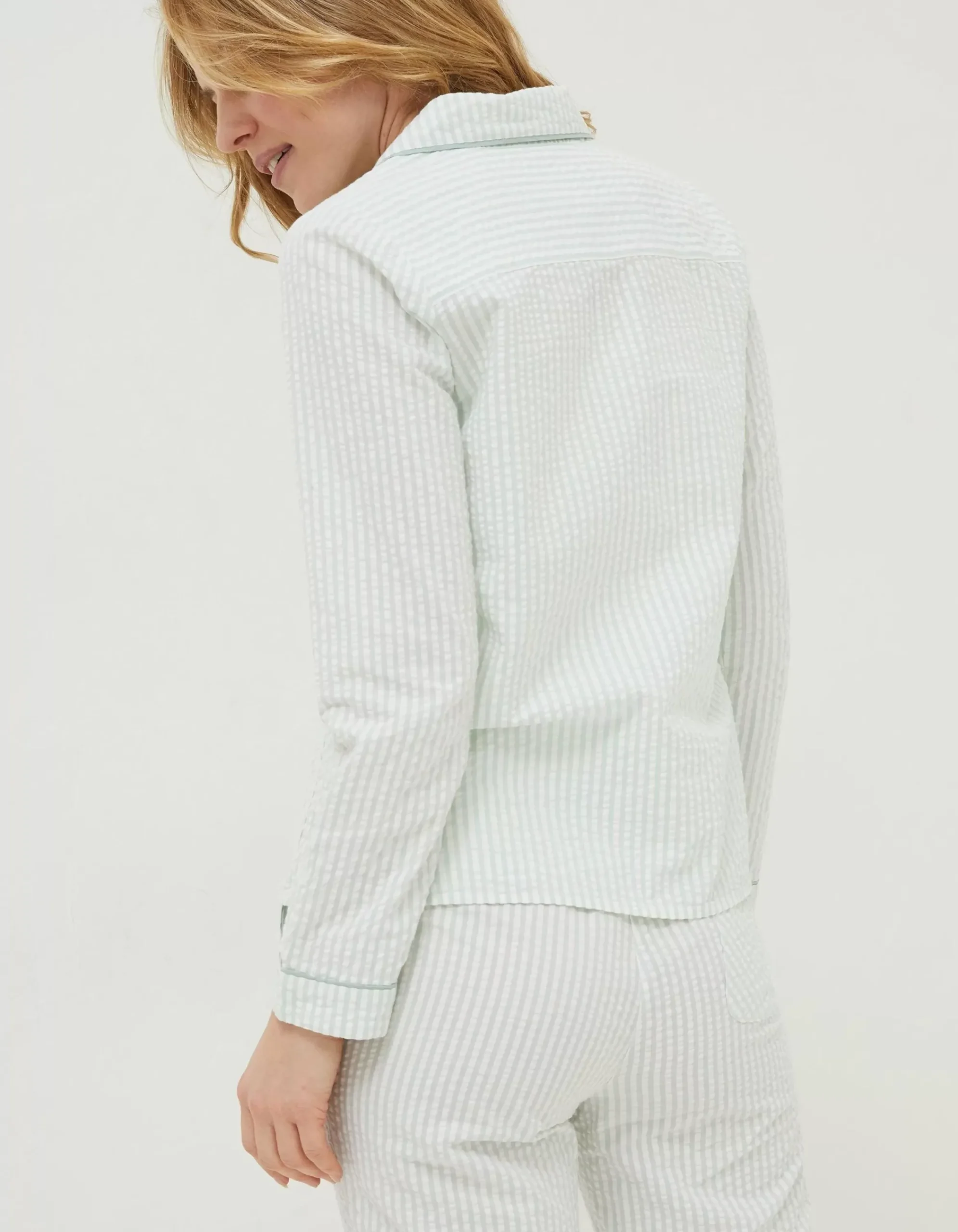 Women FatFace Nightwear & Loungewear|Seersucker Stripe Pj Shirt