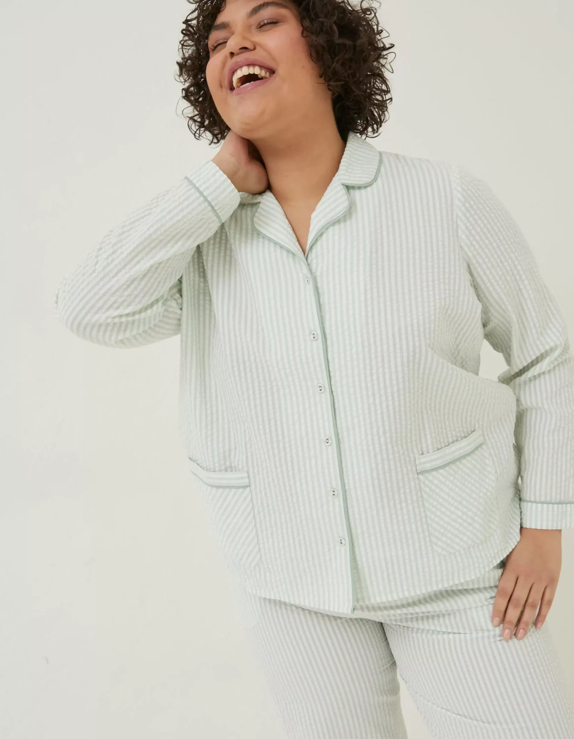 Women FatFace Nightwear & Loungewear|Seersucker Stripe Pj Shirt