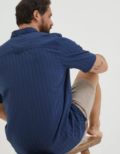 Men FatFace Shirts|Self Stripe Revere Shirt