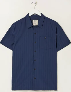 Men FatFace Shirts|Self Stripe Revere Shirt