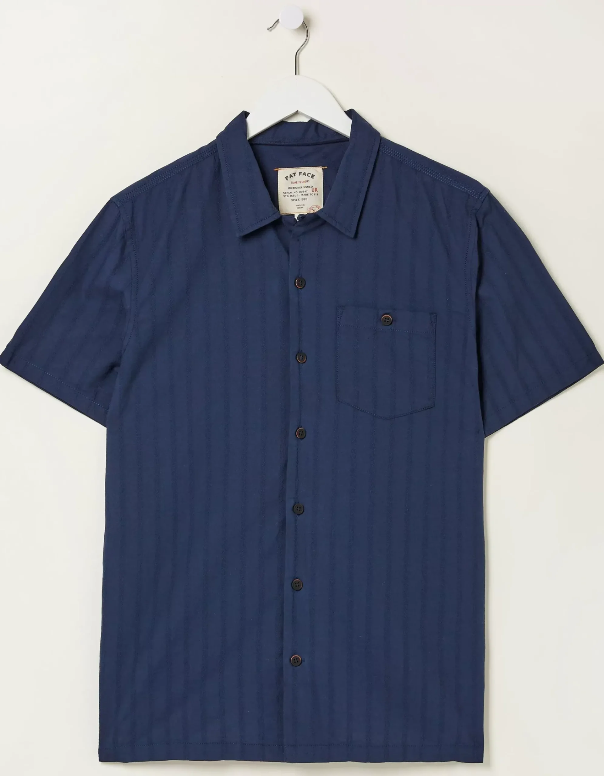 Men FatFace Shirts|Self Stripe Revere Shirt