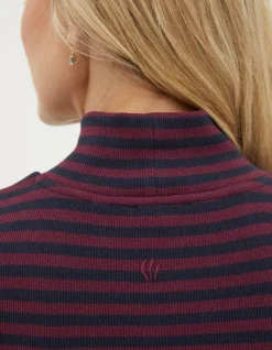 Women FatFace Tops & T-Shirts|Selina Stripe Roll Neck Top