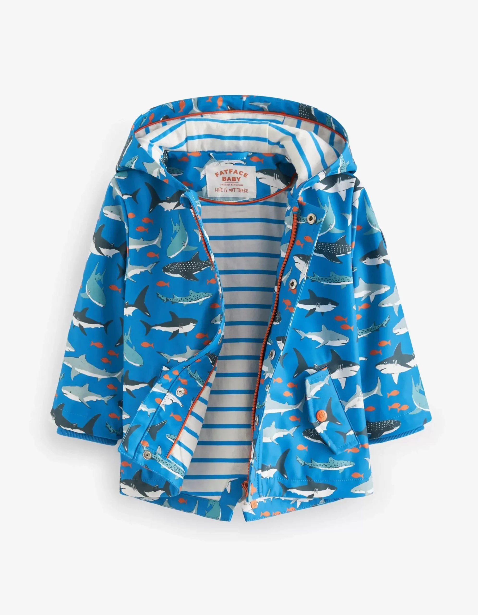Baby FatFace View All|Shark Print Raincoat