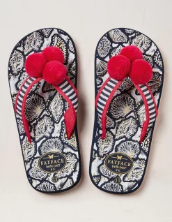 Girls FatFace View All|Shell Print Flip Flops