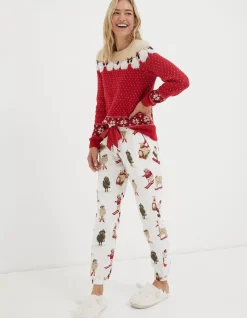 Women FatFace Nightwear & Loungewear|Shelter Stevie Sheep Cora Pyjama Bottoms