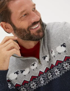 Men FatFace View All|Shelter Stevie Sheep Half Neck Jumper