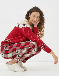 Women FatFace View All|Shelter Stevie Sheep Jacquard Pyjama Bottoms