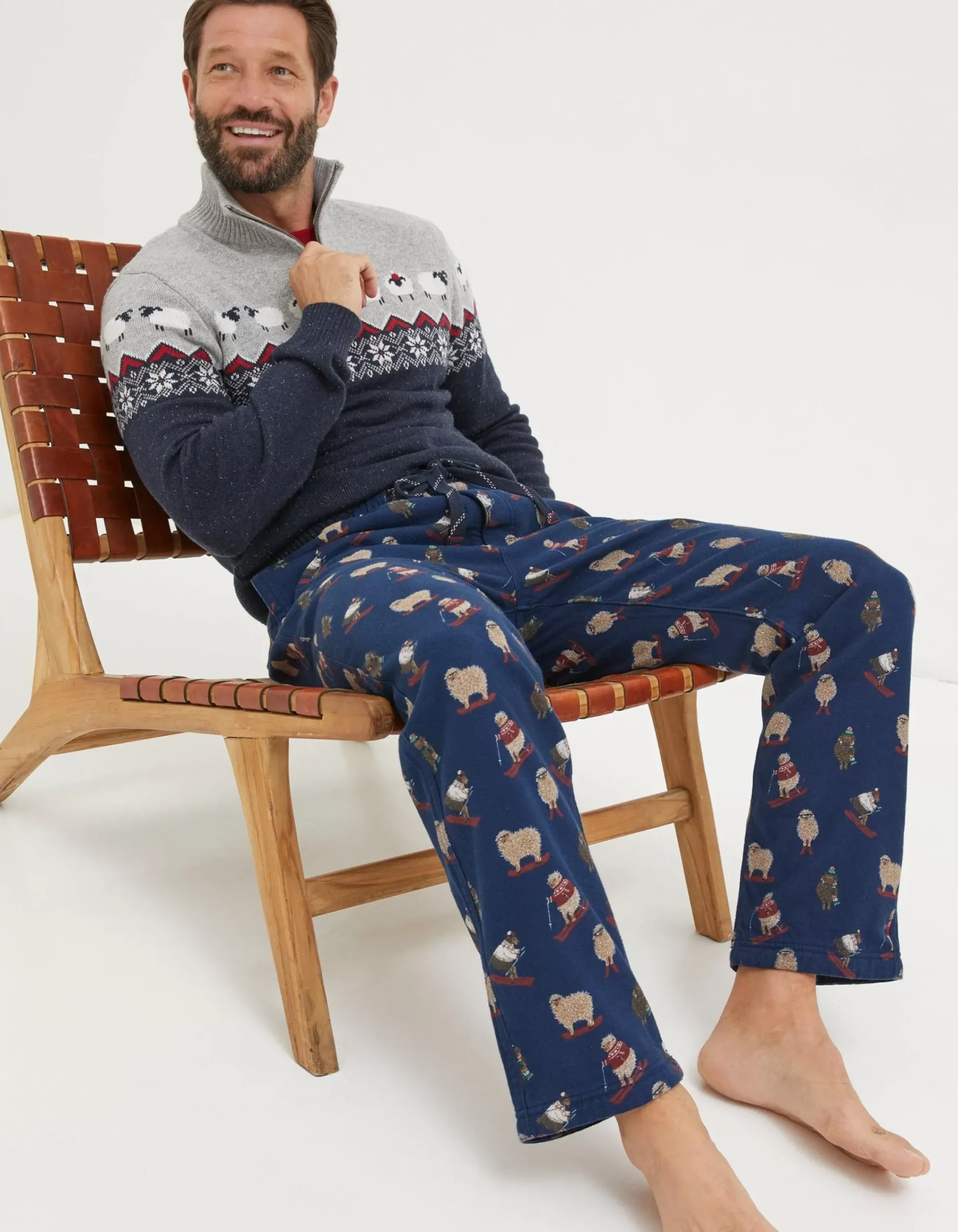 Men FatFace View All|Shelter Stevie Sheep Print Pyjama Bottoms