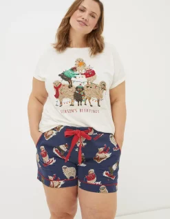 Women FatFace Nightwear & Loungewear|Shelter Stevie Sheep Pyjama Shorts