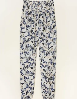 Women FatFace Trousers & Leggings|Shirred Batik Flowers Trousers