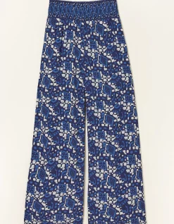 Women FatFace Trousers & Leggings|Shirred Geo Batik Palazzo
