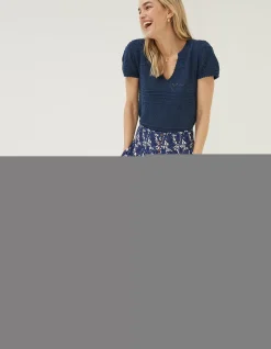 Women FatFace Shorts|Shirred Geo Batik Shorts