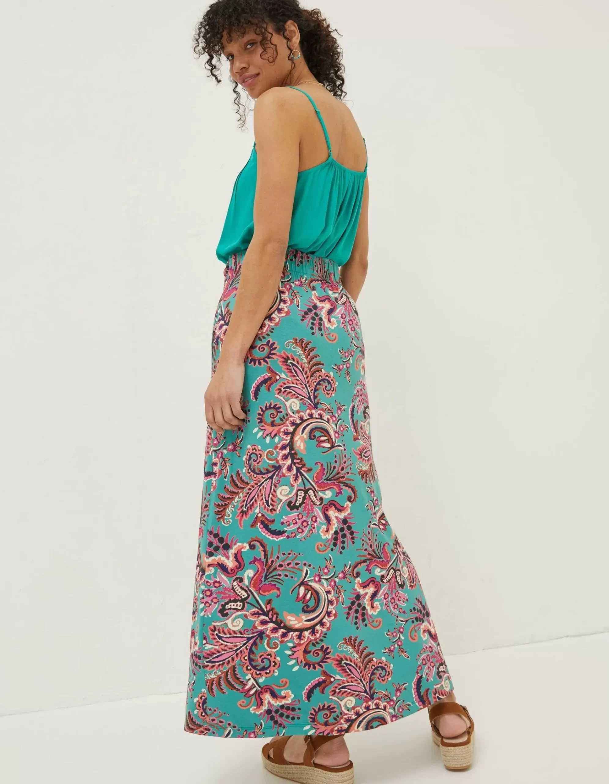 Women FatFace Skirts|Shona Festival Jersey Maxi Skirt