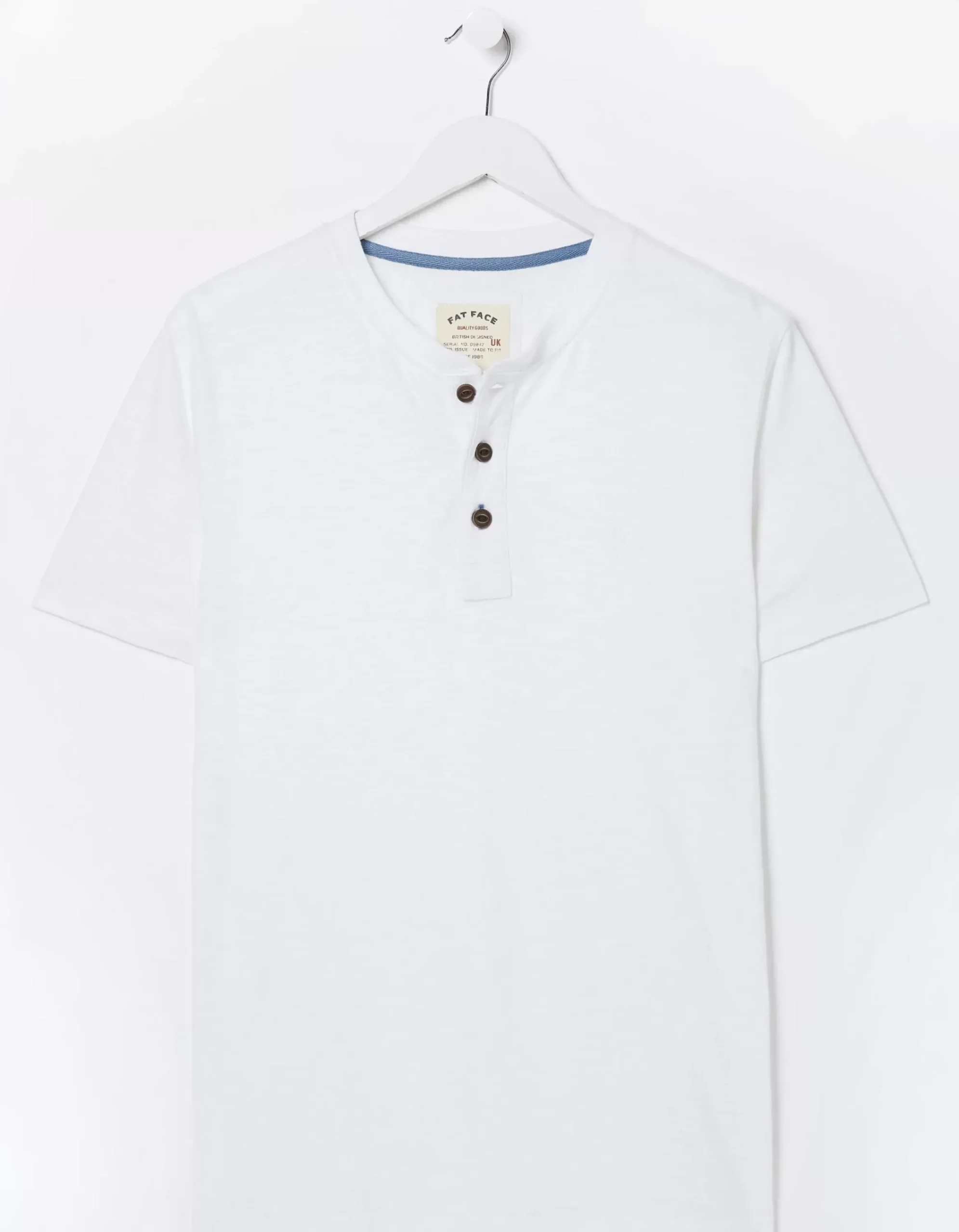 Men FatFace View All|Short Sleeve Slub Henley T-Shirt