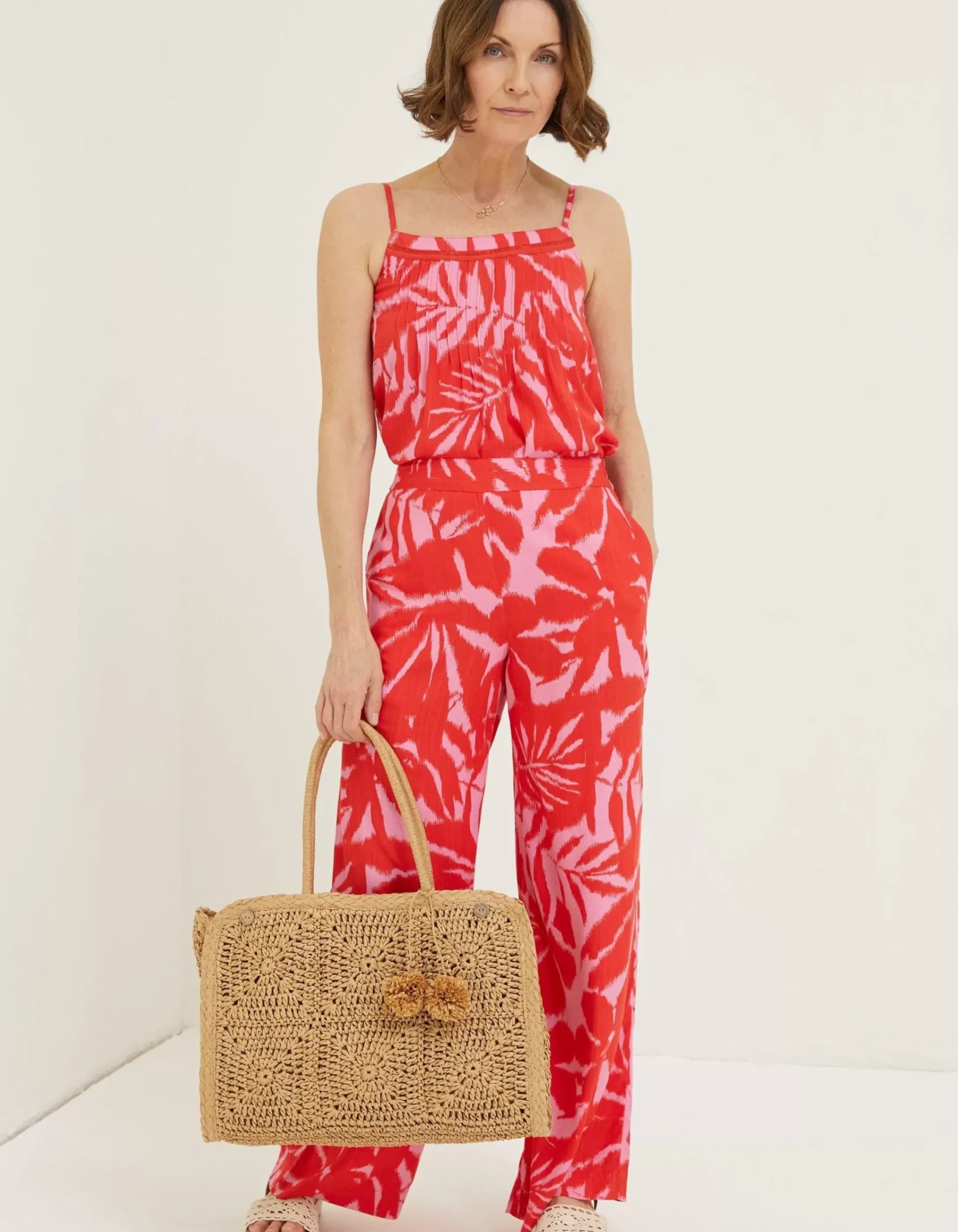 Women FatFace Shirts & Blouses|Sian Ikat Leaves Cami Top