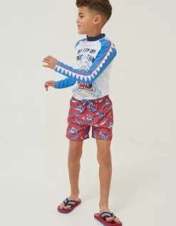 Boys FatFace View All|Sidney Shark Swim Shorts