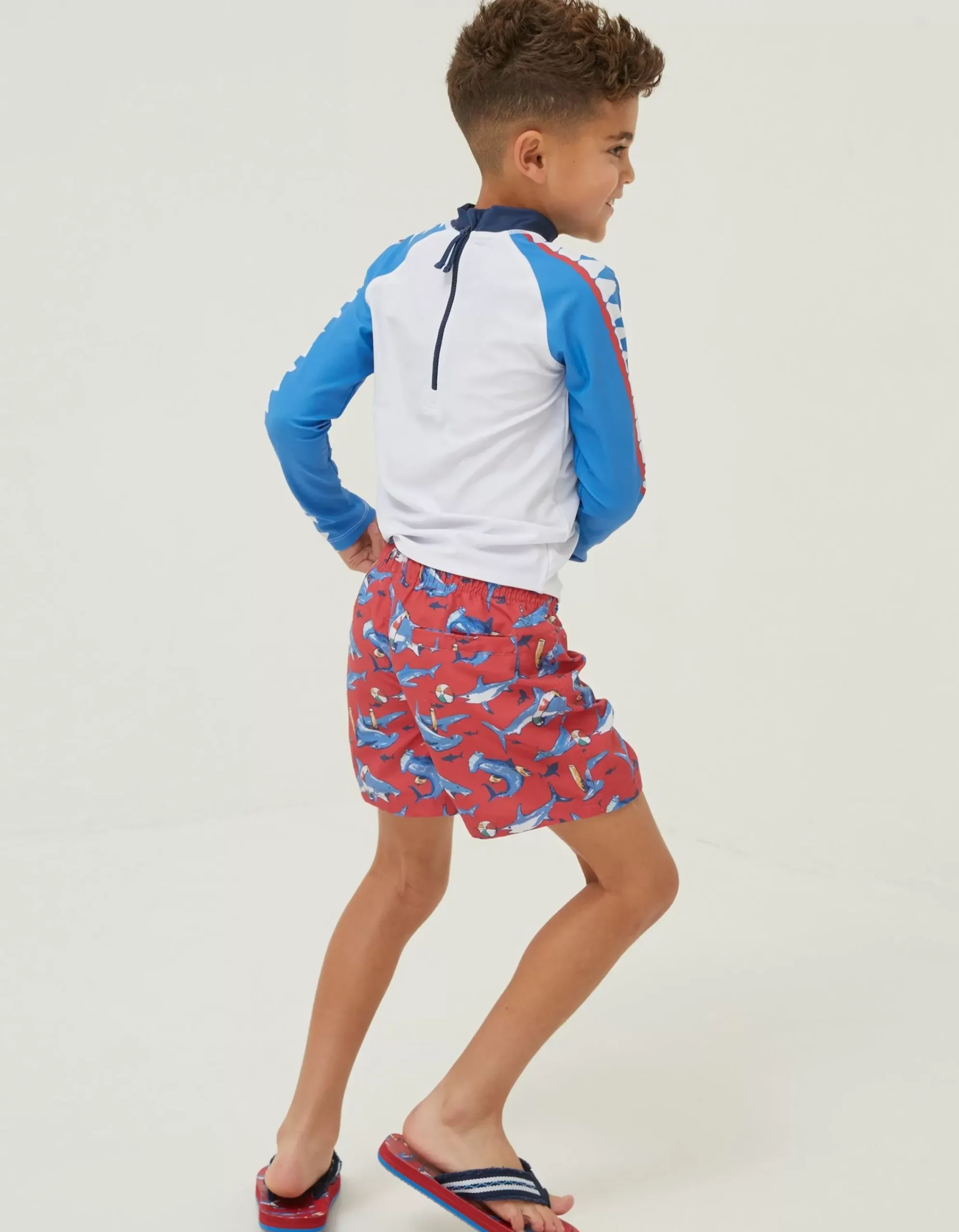 Boys FatFace View All|Sidney Shark Swim Shorts