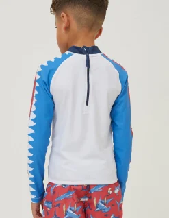 Boys FatFace View All|Sidney The Shark Rash Vest