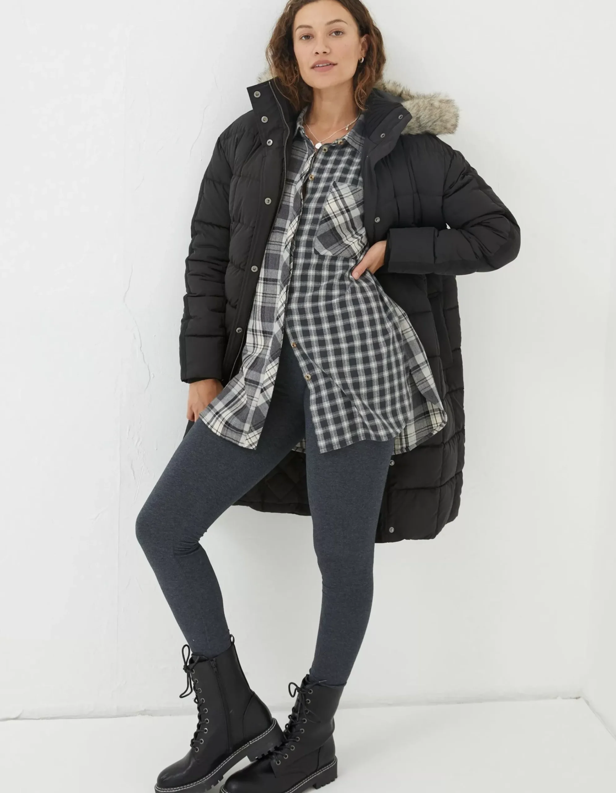 Women FatFace Coats & Jackets|Sienna Quilted Mid Length Coat