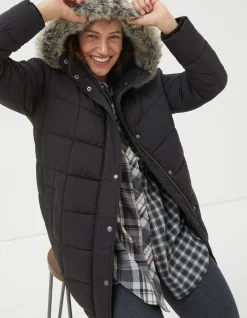 Women FatFace Coats & Jackets|Sienna Quilted Mid Length Coat