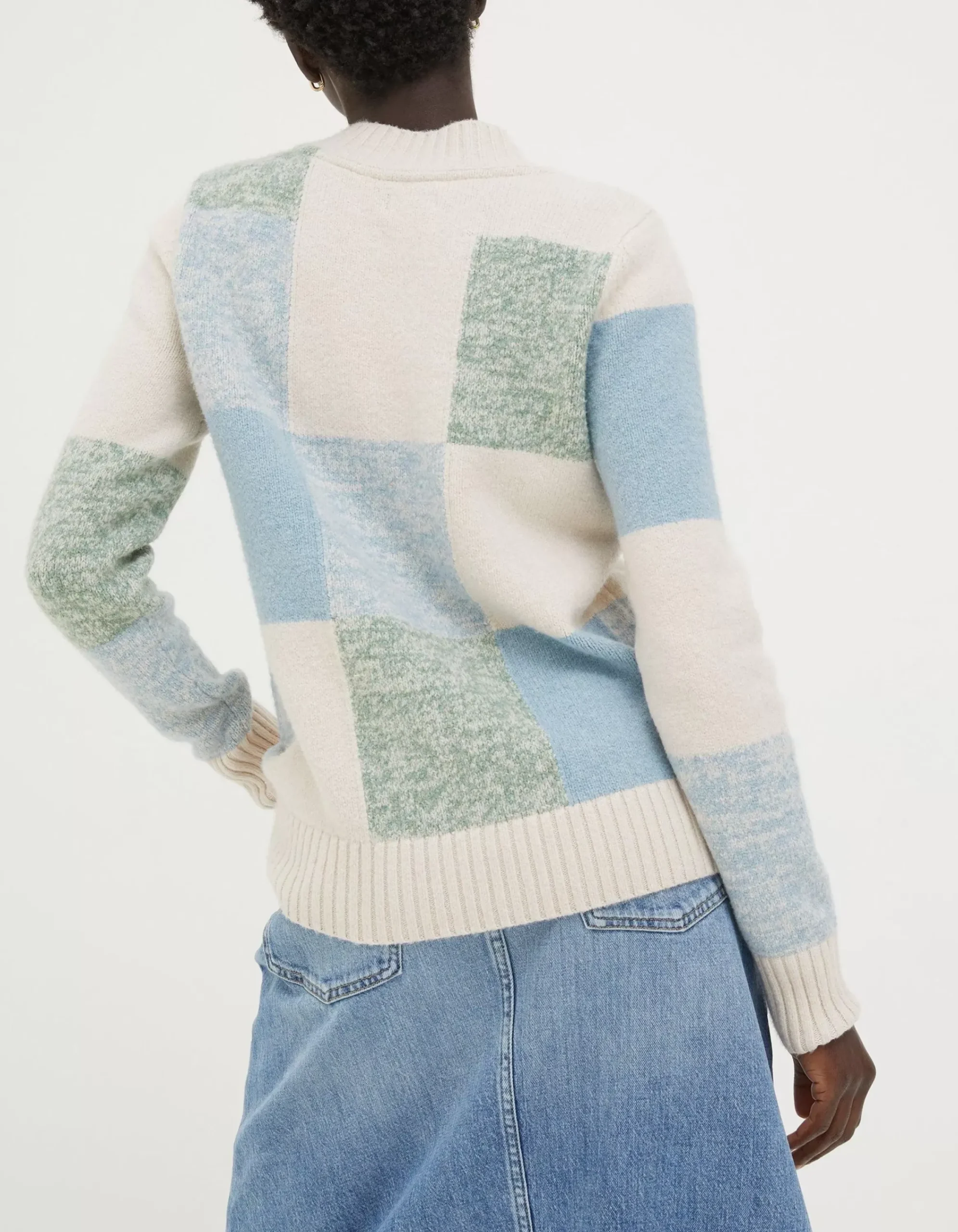 Women FatFace Knitwear|Sienna Square Patterned Jumper